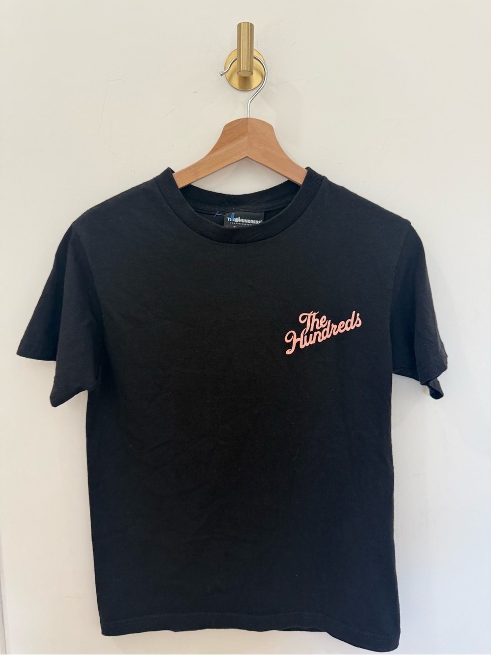 The Hundreds Women’s Black Tee with Pink Logo